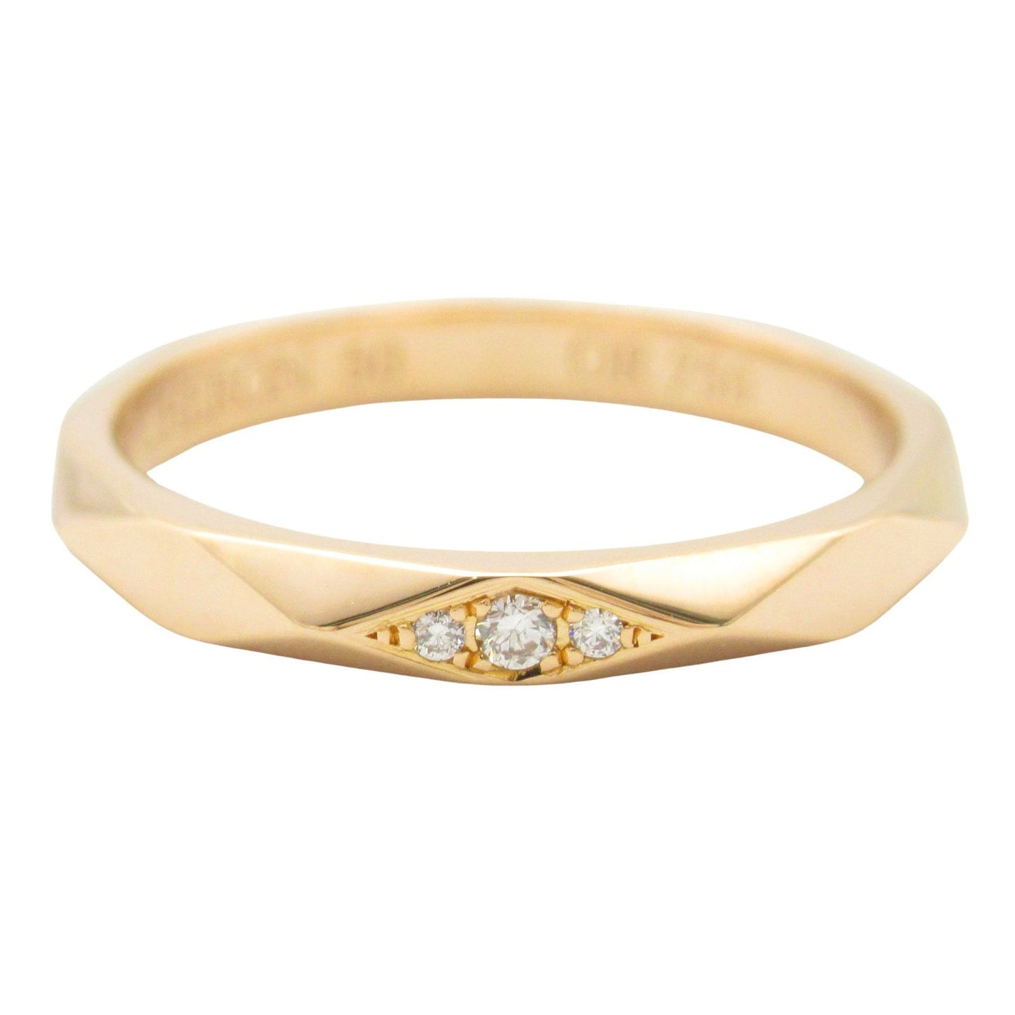 Boucheron Faceted Diamond Ring in 18K Pink Gold - Exquisite Elegance