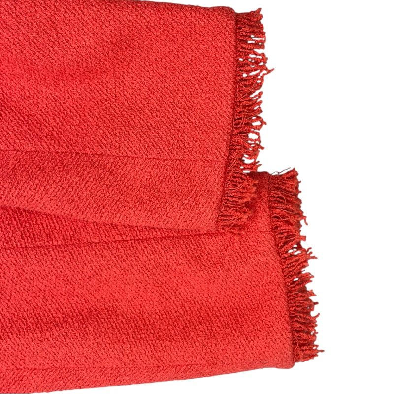 CHANEL Orange Sequin-Trimmed Tweed Jacket - Size 38