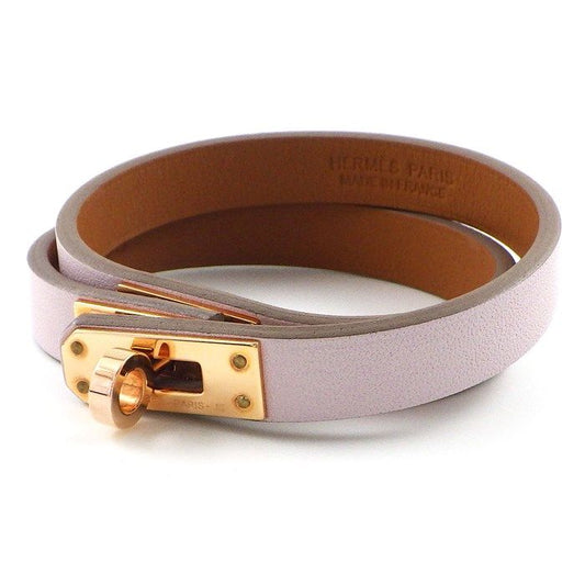 HERMES Mini Kelly Double Tour Bracelet in Mauve Pearl - 2023 Edition