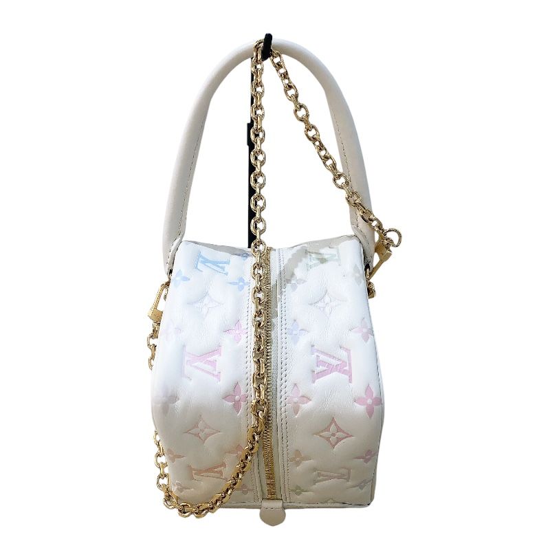 Louis Vuitton Limited Edition Square Bag - Monogram Embossed with Gold Hardware