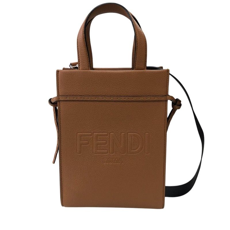 Fendi Go-To Shopper Small 2Way Shoulder Bag in Brown Calf Leather