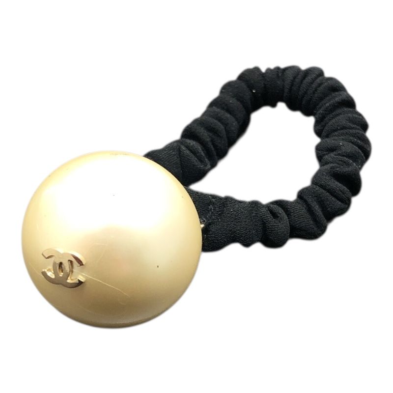 CHANEL Coco Mark Chouchou with Faux Pearls - Exquisite Hair Accessory