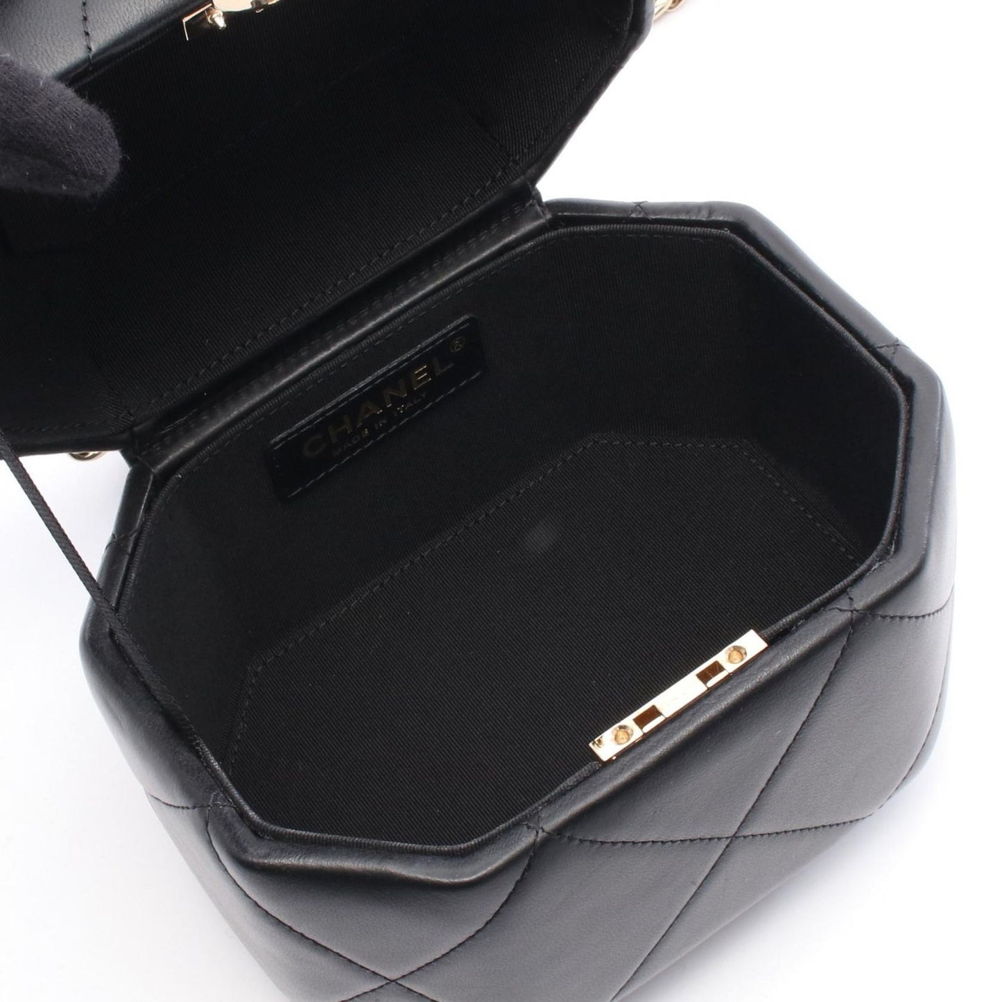 CHANEL Matelassé Small Vanity Shoulder Bag - Black Leather