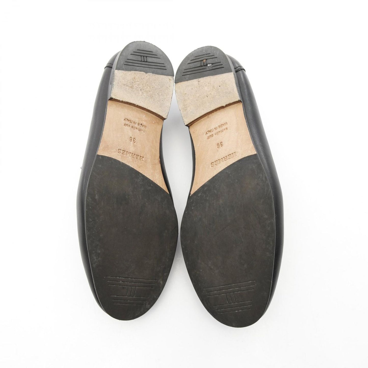 HERMES Colette Black Leather Loafers - Timeless Elegance