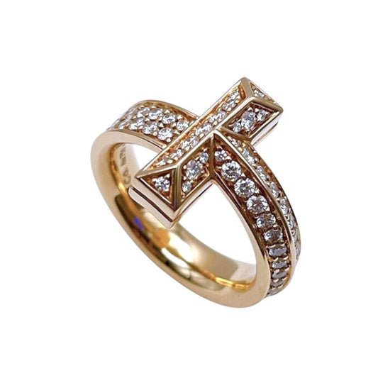 Tiffany & Co. T One Wide Ring in K18 Pink Gold - Exquisite Elegance