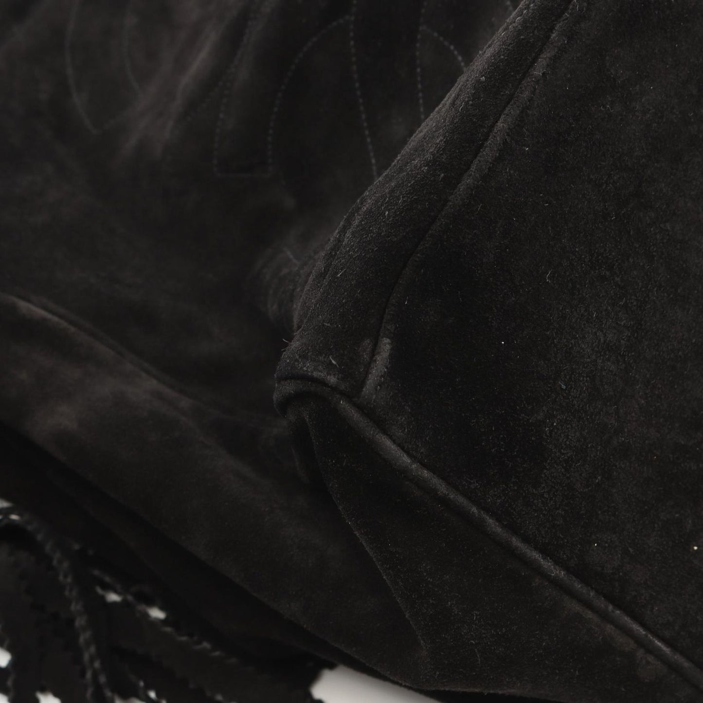 CHANEL Triple Coco Mark Black Suede Shoulder Bag - Exquisite Craftsmanship