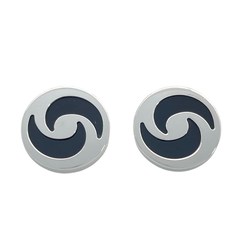 BVLGARI Optical Earrings in K18WG and Onyx - Timeless Elegance