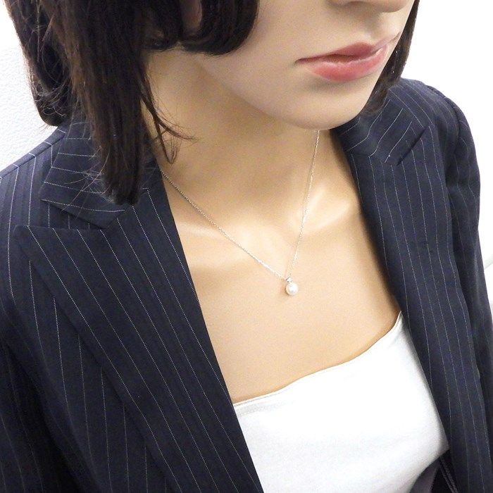 TASAKI 7.0mm Pearl & Diamond Necklace in K18 White Gold