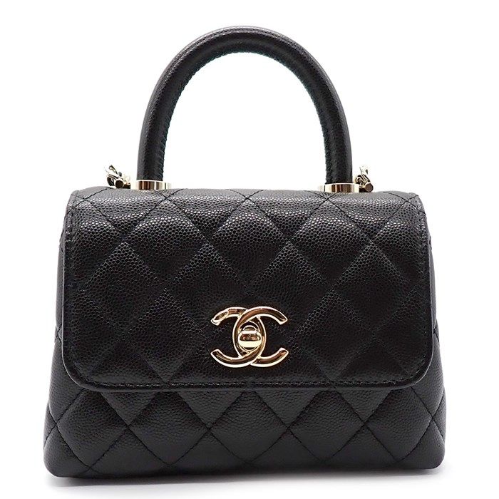 Chanel Coco Handle Extra Mini Handbag in Black Caviar Leather