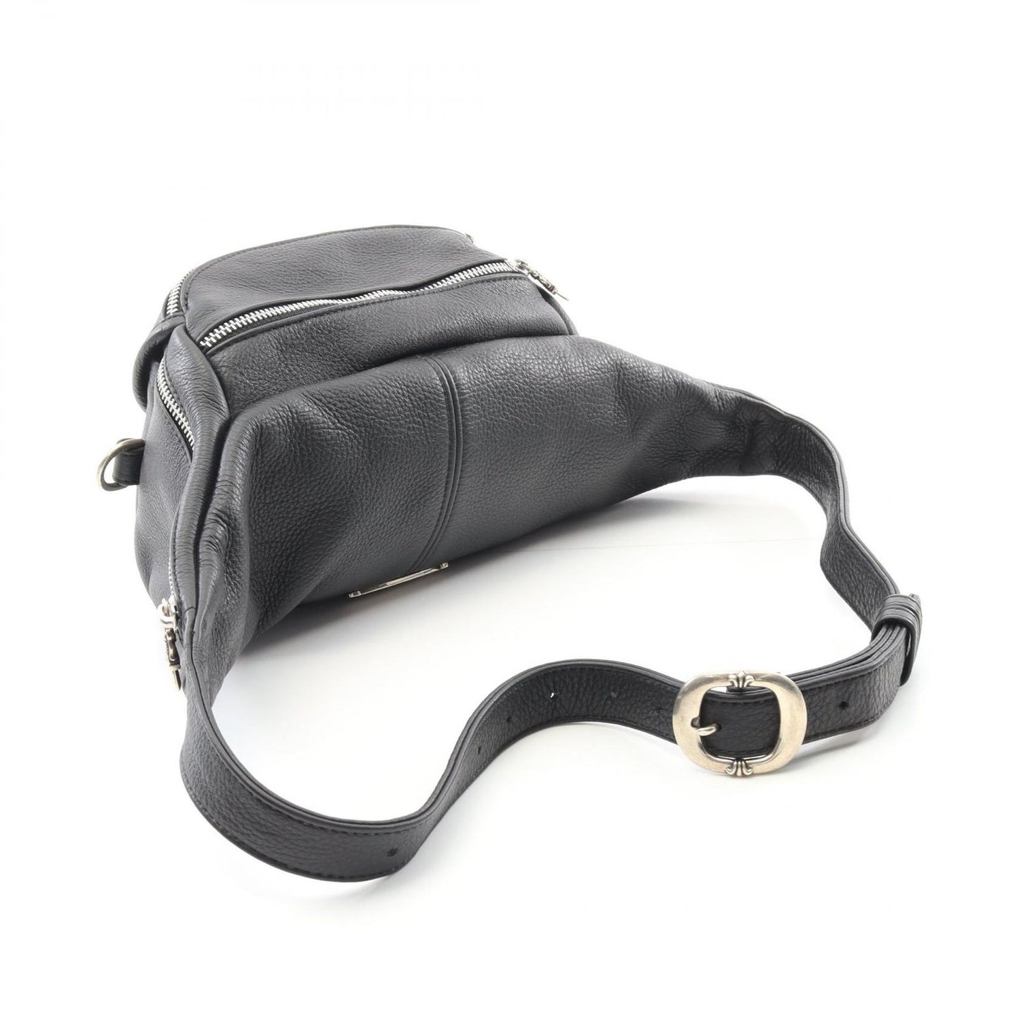 CHROME HEARTS Black Leather Waist Bag - Timeless Elegance