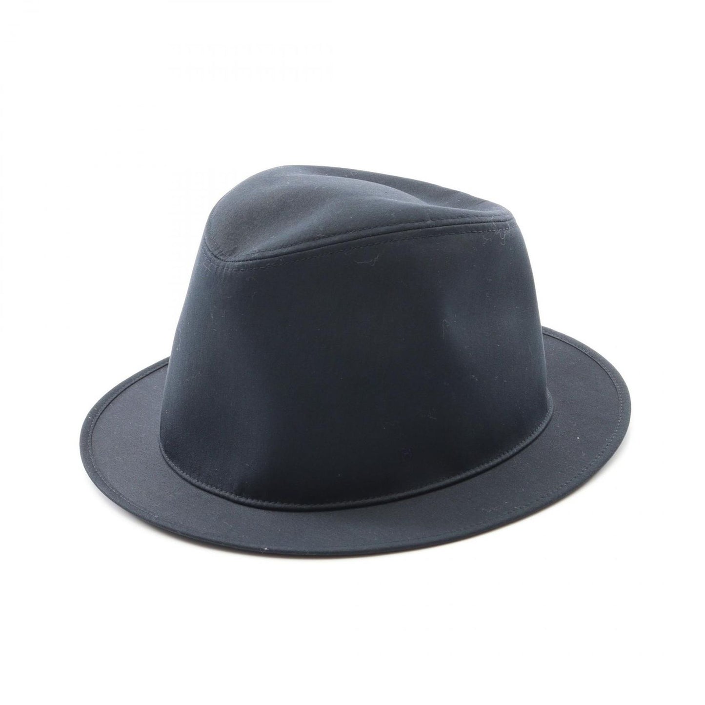 HERMES Navy Canvas Hat with H Embroidery - Unisex Elegance