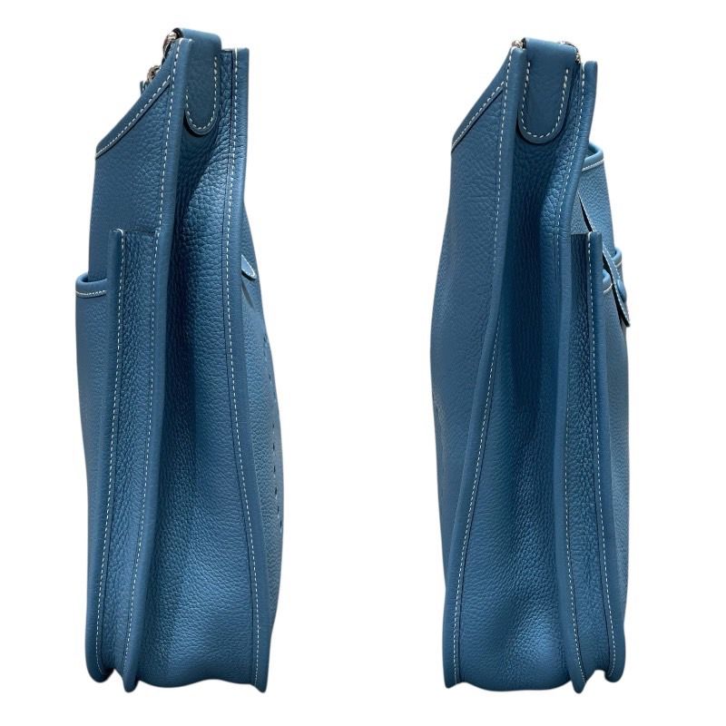 HERMES Evelyne II Blue Jean Togo Leather Shoulder Bag - Exquisite Craftsmanship