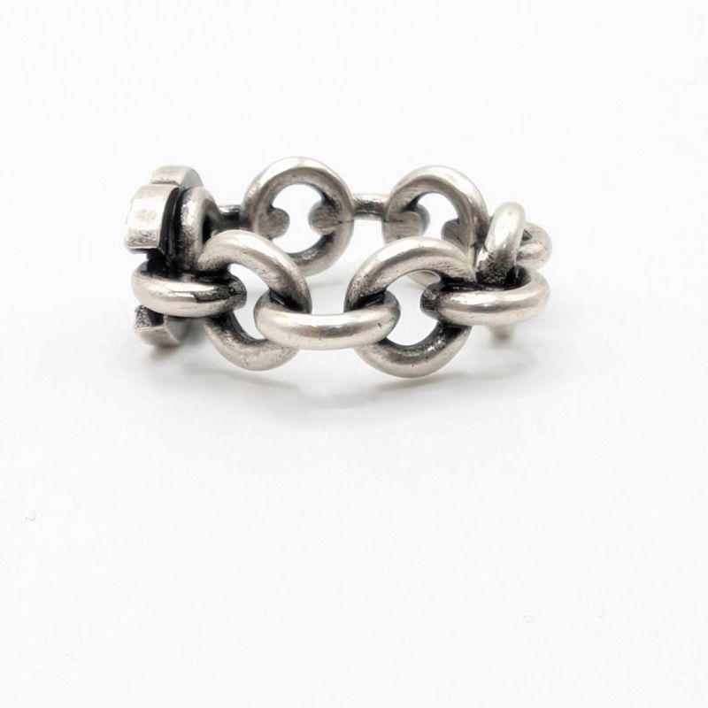 CHANEL Coco Mark Ring #13 in Silver with Rhinestones