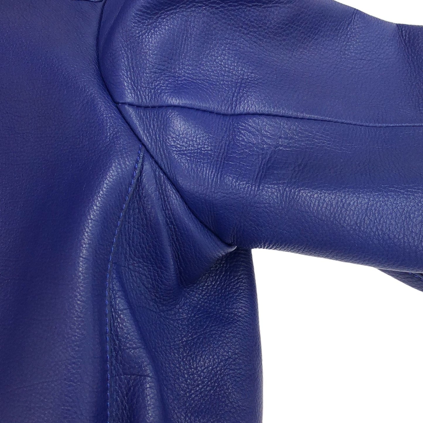HERMES Blue Calf Leather Coat - Timeless Elegance