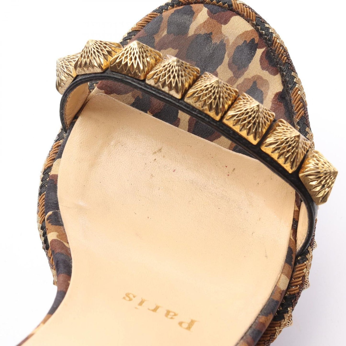 Christian Louboutin Brown & Black Leather Wedge Sandals - Size 35