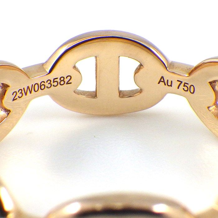 HERMES Chaine d'Ancre PM Ring in K18 Pink Gold - Size 11