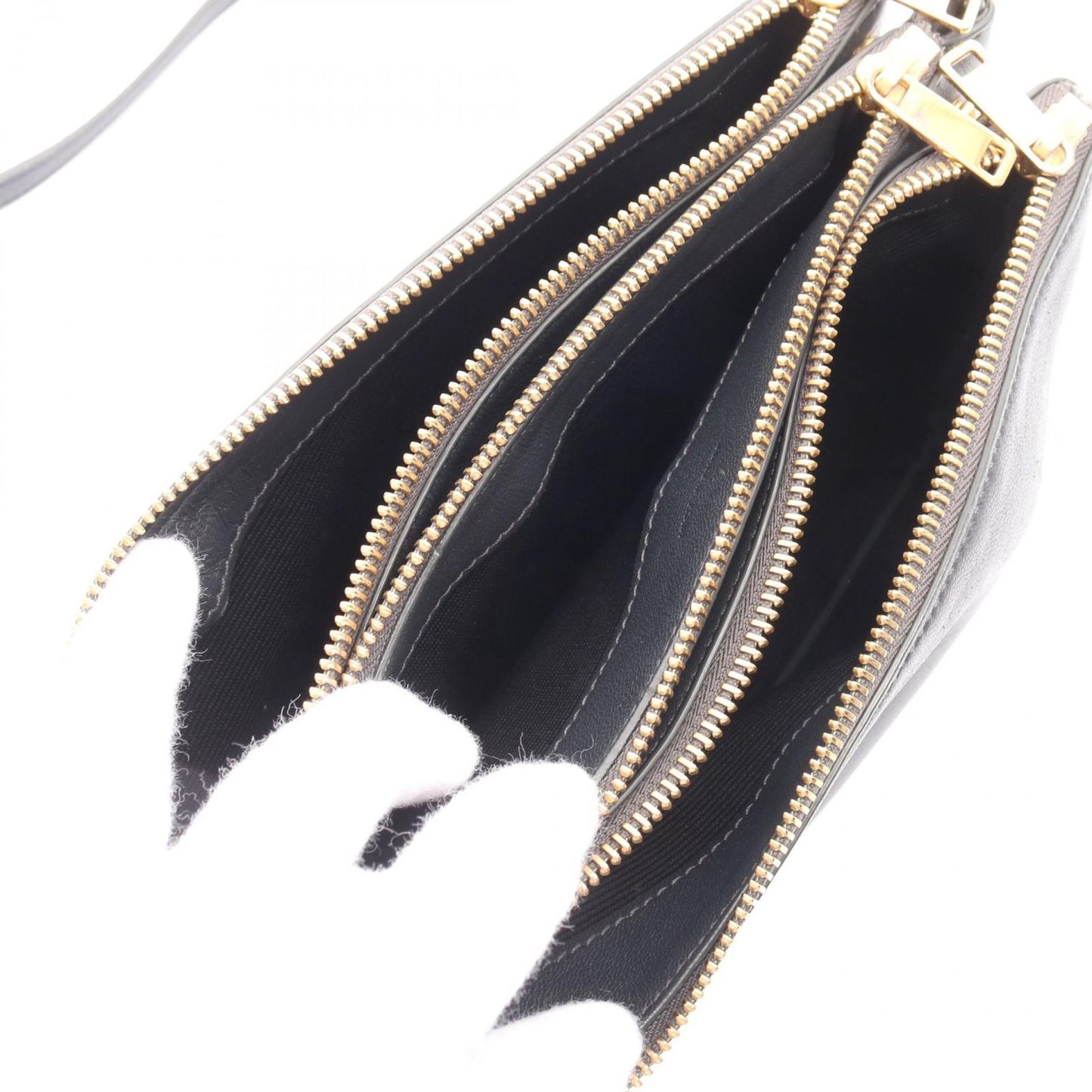 CELINE Trio Small Shoulder Bag in Dark Grey Leather