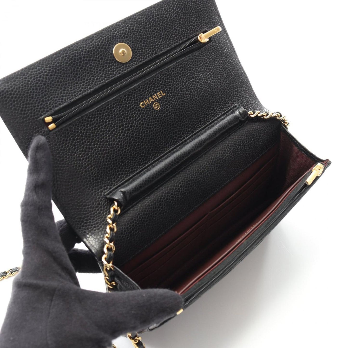 CHANEL Matelassé Shoulder Bag AP0250 in Black Caviar Leather