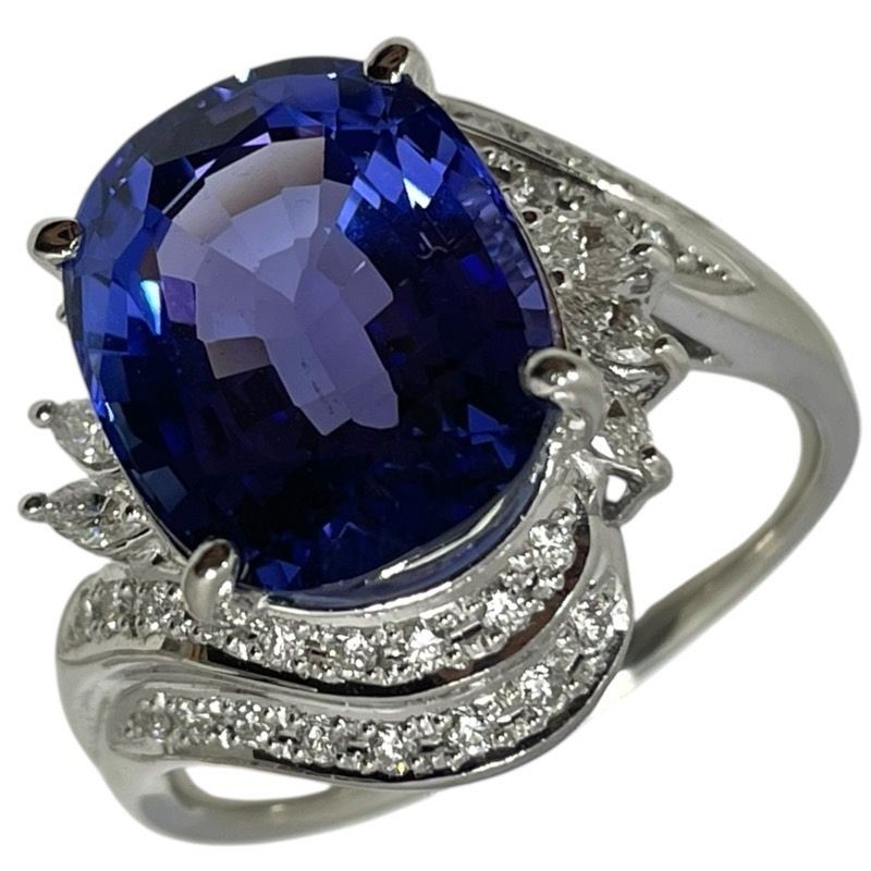 Exquisite Tanzanite Ring in Platinum with Diamonds - 7.61ct