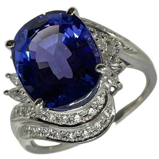 Exquisite Tanzanite Ring in Platinum with Diamonds - 7.61ct