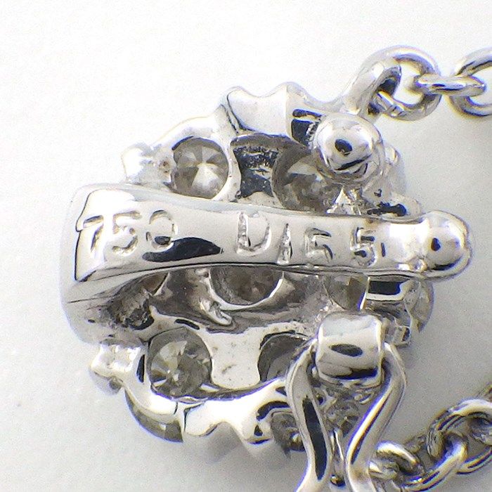 Exquisite 2Way Y-Shape Diamond Flower Necklace in K18 White Gold