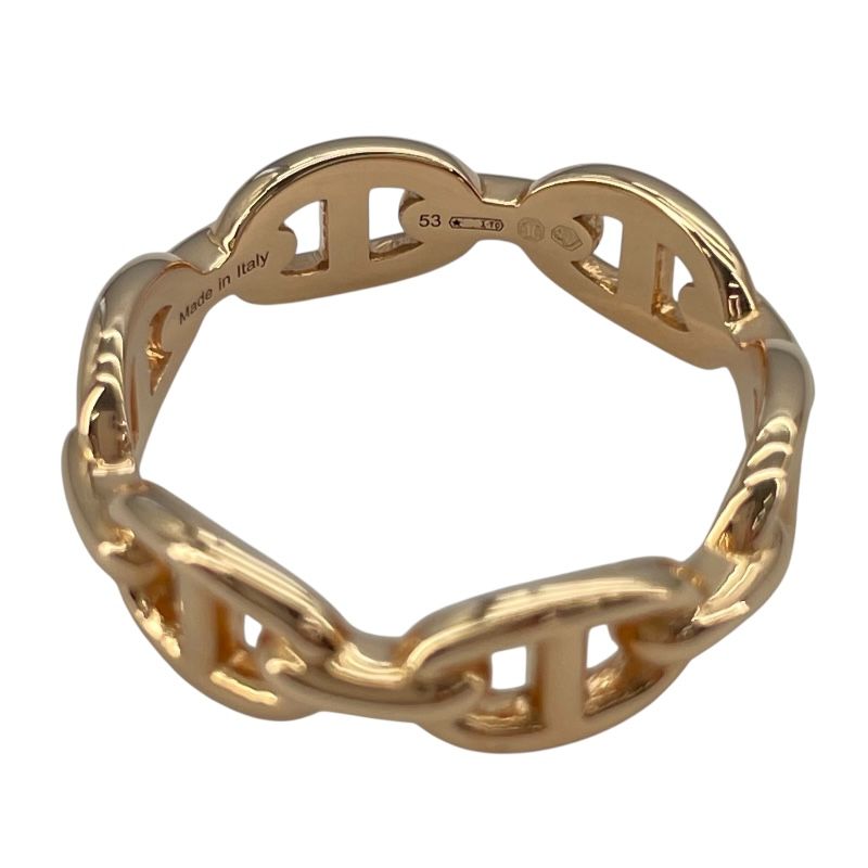 HERMES Chaine d'Ancre Ring in K18 Pink Gold - Size #53