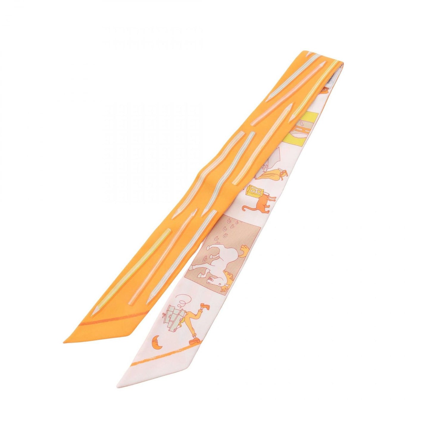 HERMES A Vos Crayons Carre Libre Twilly Scarf - Exquisite Silk