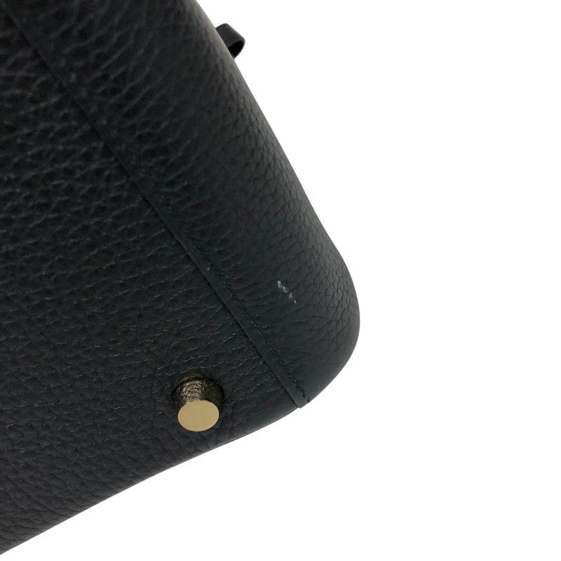 HERMES Lindy 26 Black Togo Leather Shoulder Bag with Gold Hardware