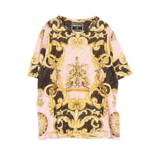 FENDI Cotton T-Shirt in Pink & Yellow - Exclusive Luxury Wear