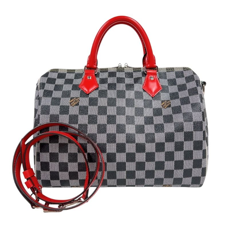 Louis Vuitton Speedy Bandoulière 30 - Monogram Canvas in Grey/Red/Green