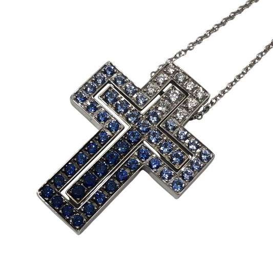 Damiani Belle Époque Iceberg Necklace M in 750WG with Diamonds & Sapphires