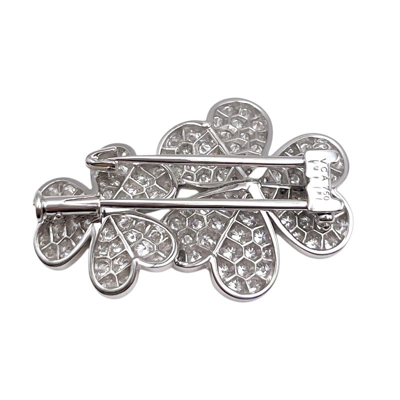 Van Cleef & Arpels Frivole Diamond Brooch in 18K White Gold