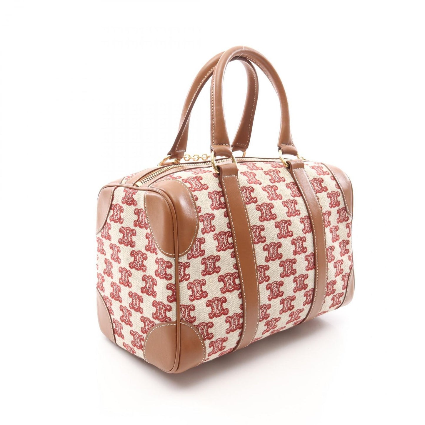 CELINE Triomphe Handbag in Beige/Brown Canvas & Leather