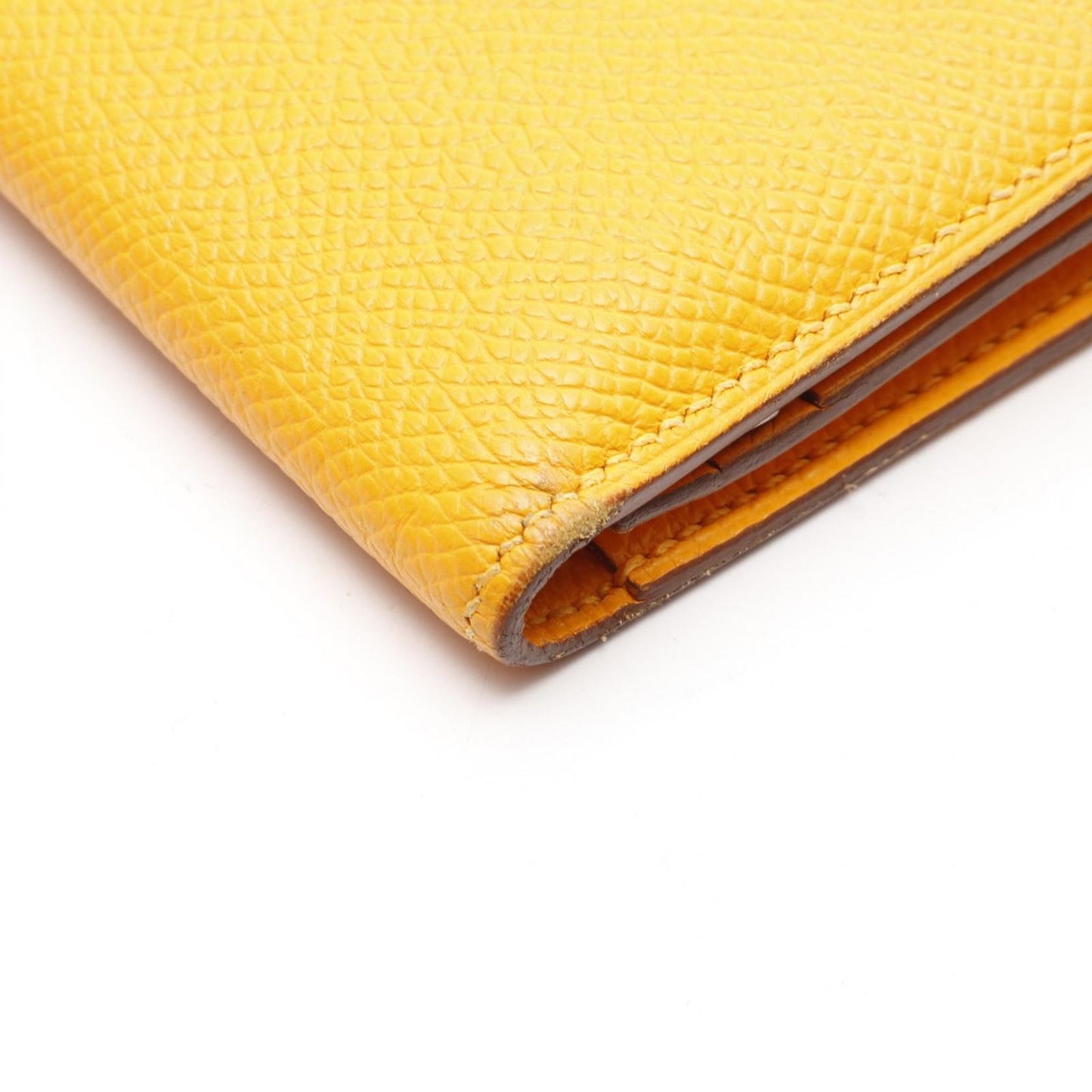 HERMES Yellow Epsom Leather Bearn Wallet - Timeless Elegance