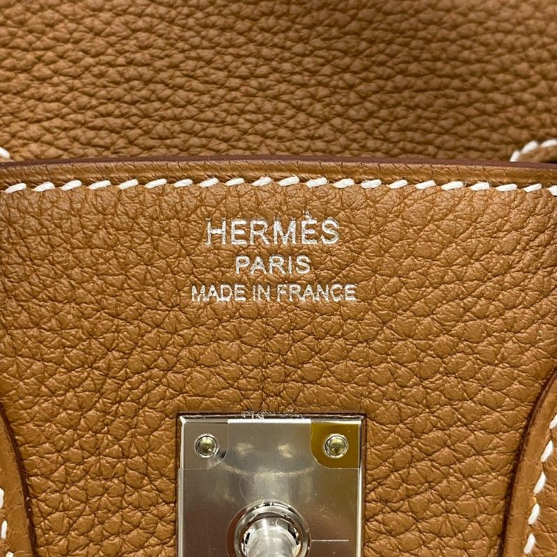 HERMES Birkin 25 W刻 Gold & Silver Hardware Handbag
