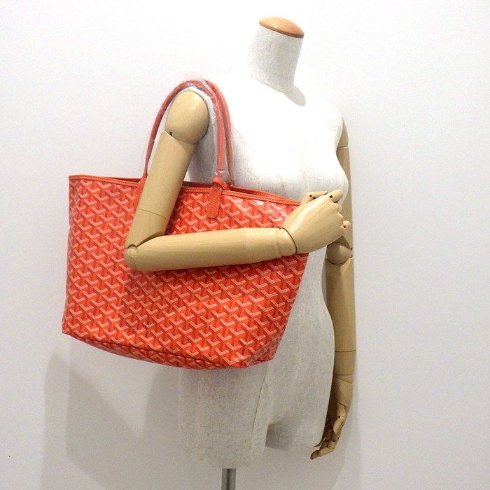 Goyard Saint Louis PM Tote Bag in Orange Goyardine Canvas