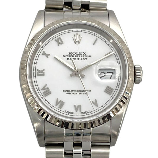 Rolex Datejust 16234 White Dial WG/SS Automatic Men's Watch