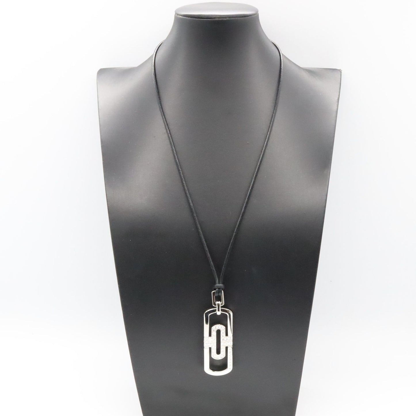 BVLGARI Parentesi Half Diamond Necklace in K18 White Gold