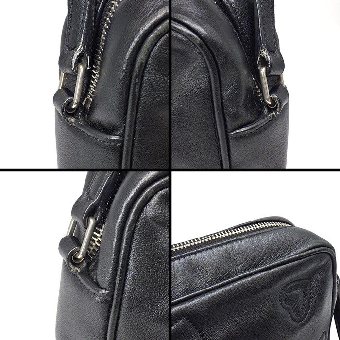 YSL Lou Camera Bag Heart in Black & Red Calfskin Leather