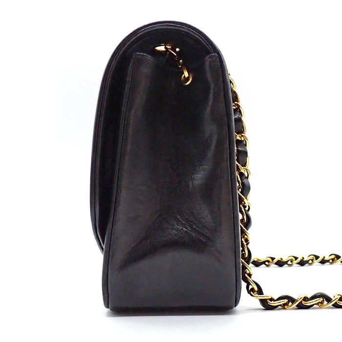 CHANEL Matelassé Diana 25 Shoulder Bag in Black Lambskin