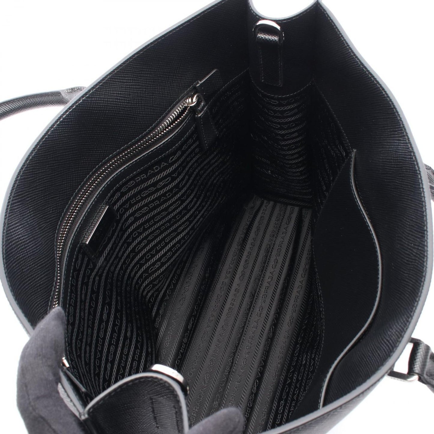 PRADA Black Leather Tote Bag 2VG101 - Unused Luxury Business Bag