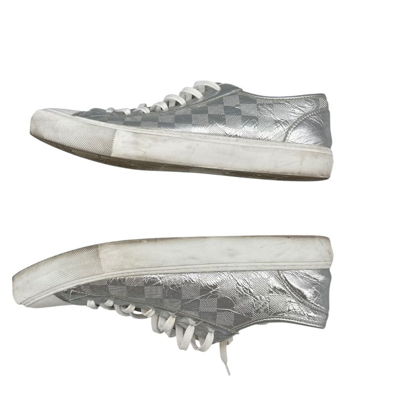 Louis Vuitton Tattoo Line Metallic Low-Cut Sneakers - Silver, UK9.5