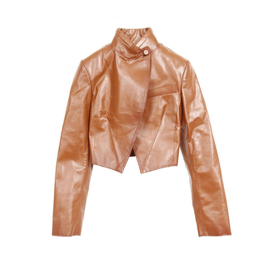FENDI Brown Leather Jacket - Unworn Elegance for Women