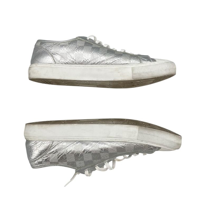 Louis Vuitton Tattoo Line Metallic Low-Cut Sneakers - Silver, UK9.5