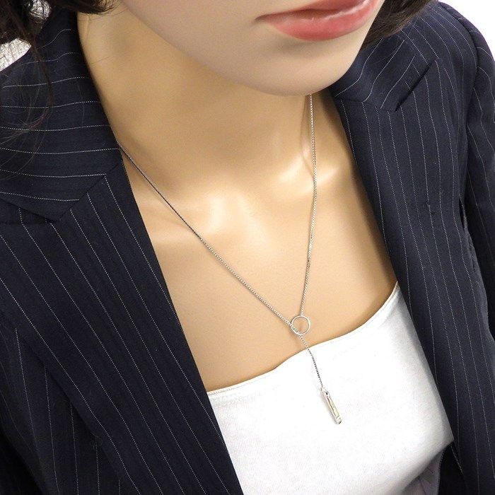 GUCCI Lariat Necklace in K18 White Gold - Exquisite Craftsmanship