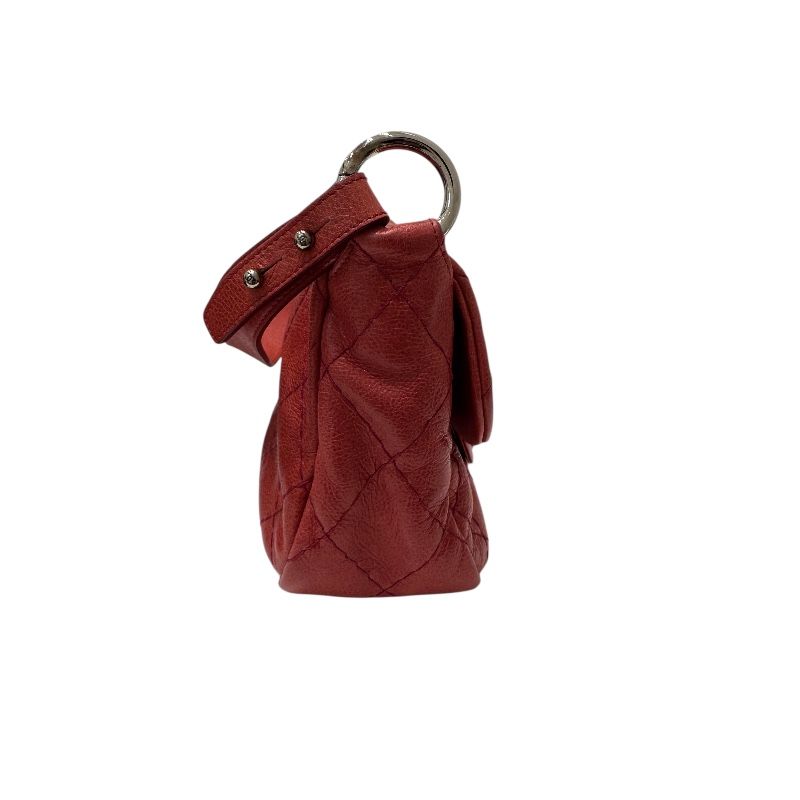CHANEL Wild Stitch One-Shoulder Bag in Red with Silver Hardware