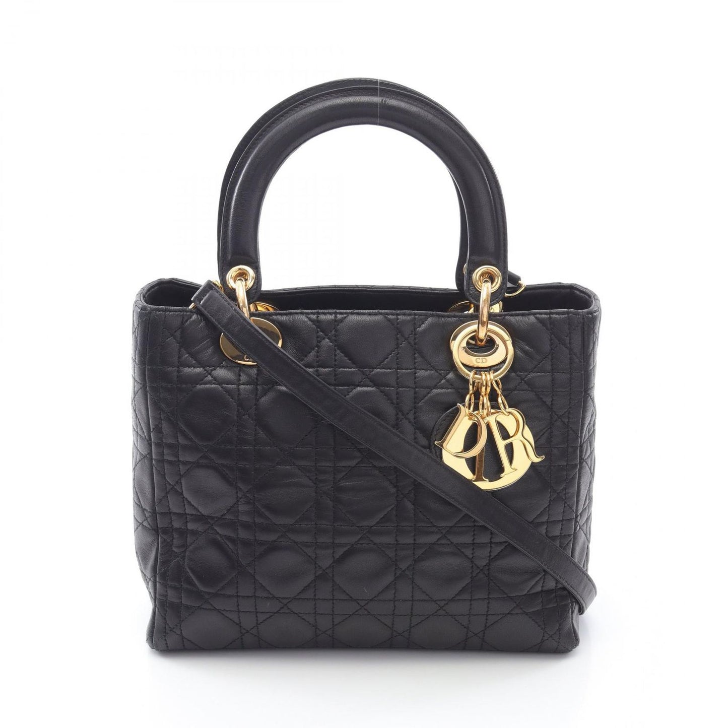 Dior Lady Dior Cannage Black Leather Handbag - Timeless Elegance