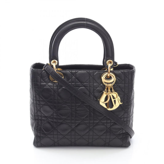 Dior Lady Dior Cannage Black Leather Handbag - Timeless Elegance