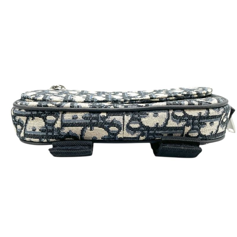 Christian Dior Opplique Canvas Arm Pouch in Beige & Black