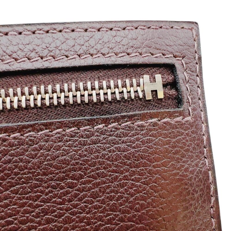 HERMES Zip Zap Porte-Cles ▫L (2008) Chocolat Evercalf Unisex Wallet